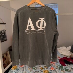Alpha Phi Comfort Colors Dark Gray Crewneck Sweater